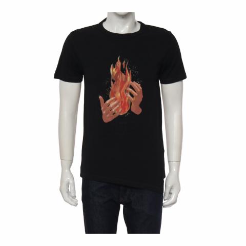 Sell Off White Diagonal Fire Spliced T Shirt Black HuntStreet